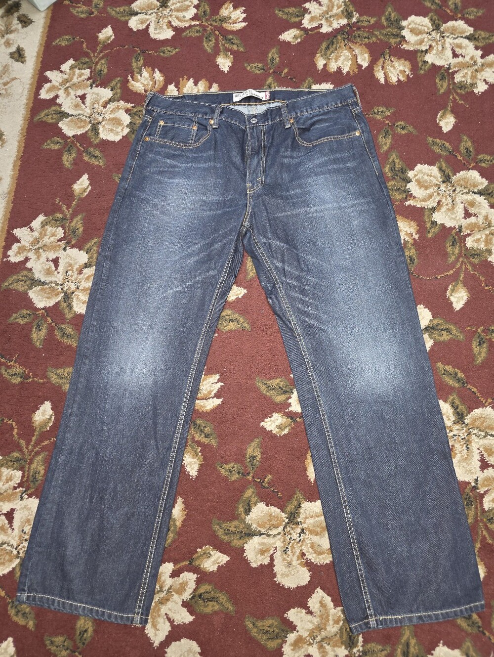 Relaxed Straight Men's Jeans - Dark Blue